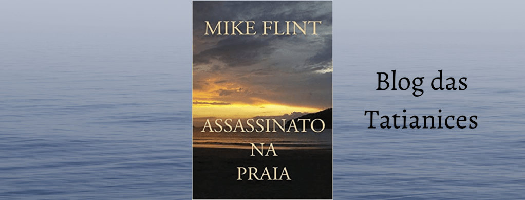 Capa do livro "Assassinato na praia" com o nome do blog, para divulgação da resenha
